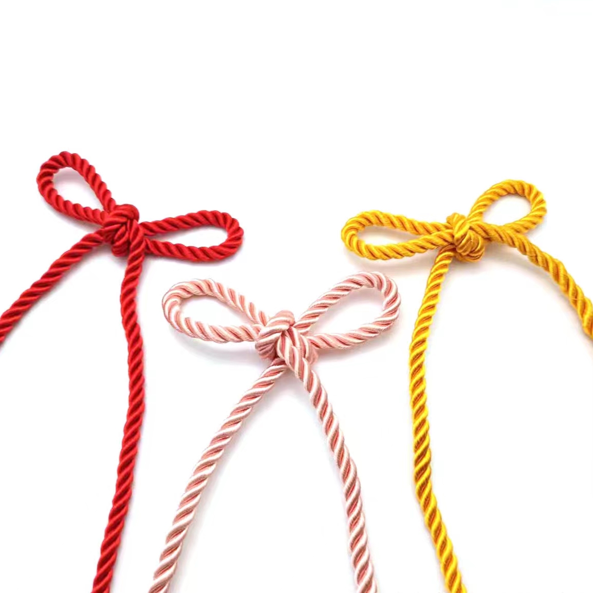 Solid Color 7mm Strands Colored Silk Rope Decoration Silk Rope