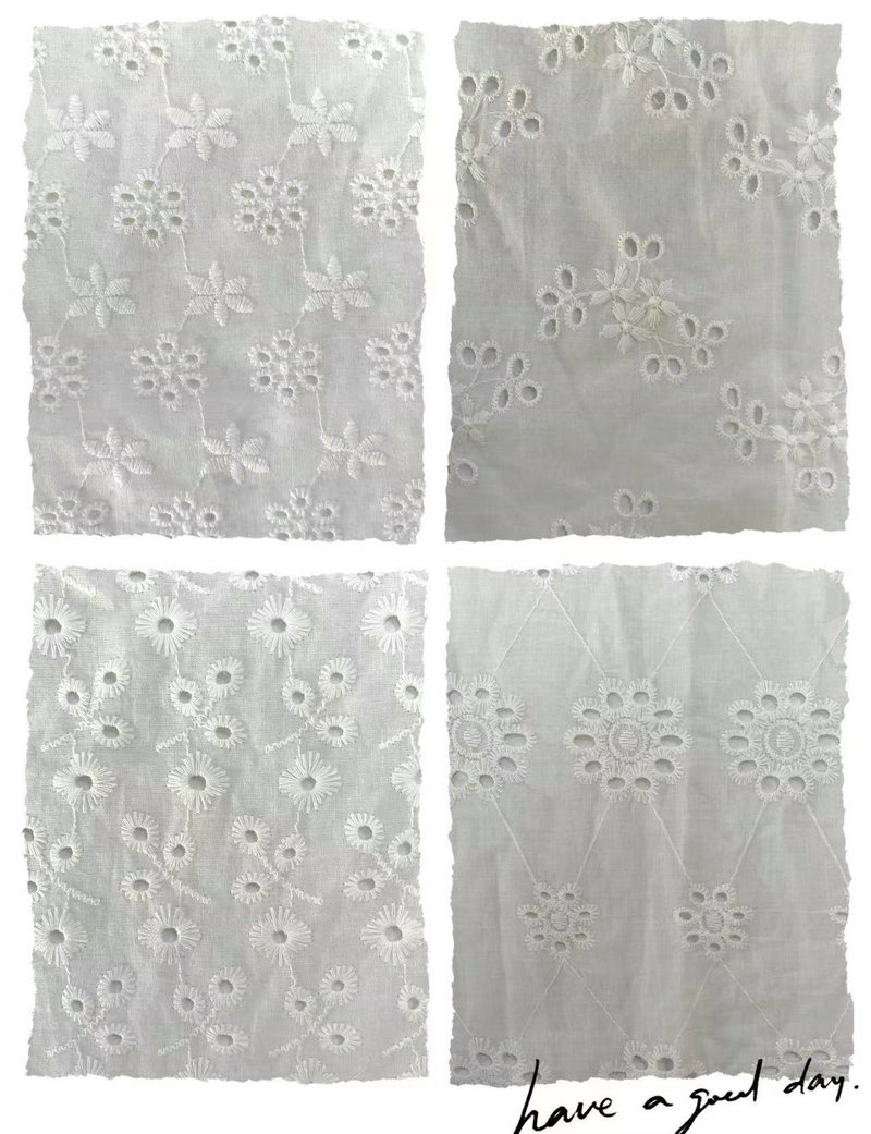T/C Cotton Lace Trimming Embroidery Cotton Lace Trim Flower T/C Eyelet Lace Trimming