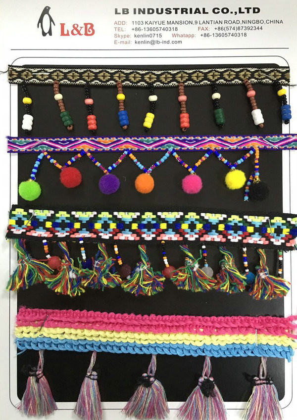 Multi Colors Ball Lace Decorative Tassel Design POM POM Trim