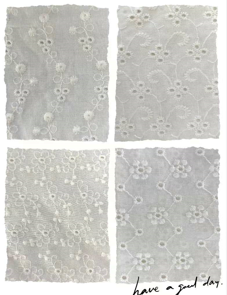 T/C Cotton Lace Trimming Embroidery Cotton Lace Trim Flower T/C Eyelet Lace Trimming