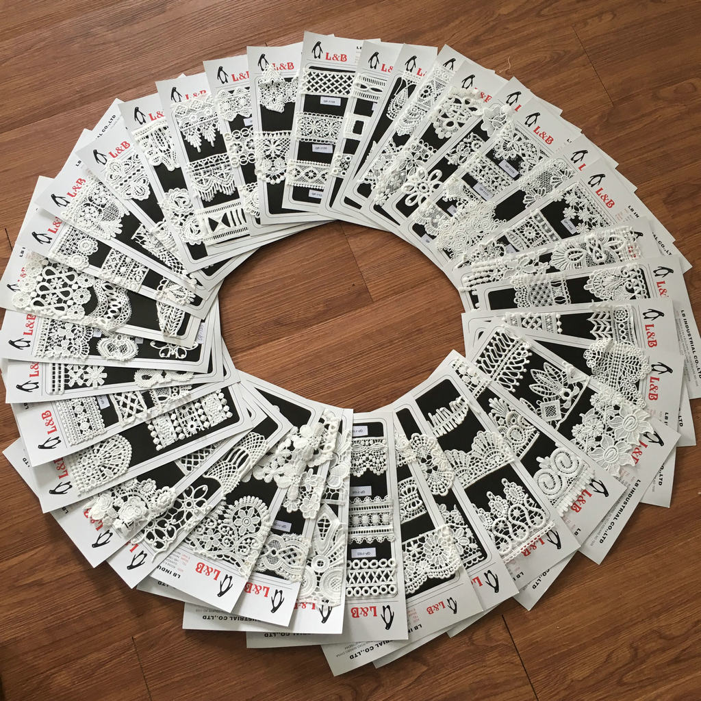 White Floret Cotton With Wavy Edges Lace Trim