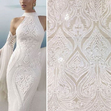 Bead Lace 2024 Mesh 3d Embroidered Applique Flower Embroidery Tulle Fabric